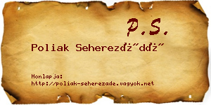 Poliak Seherezádé névjegykártya